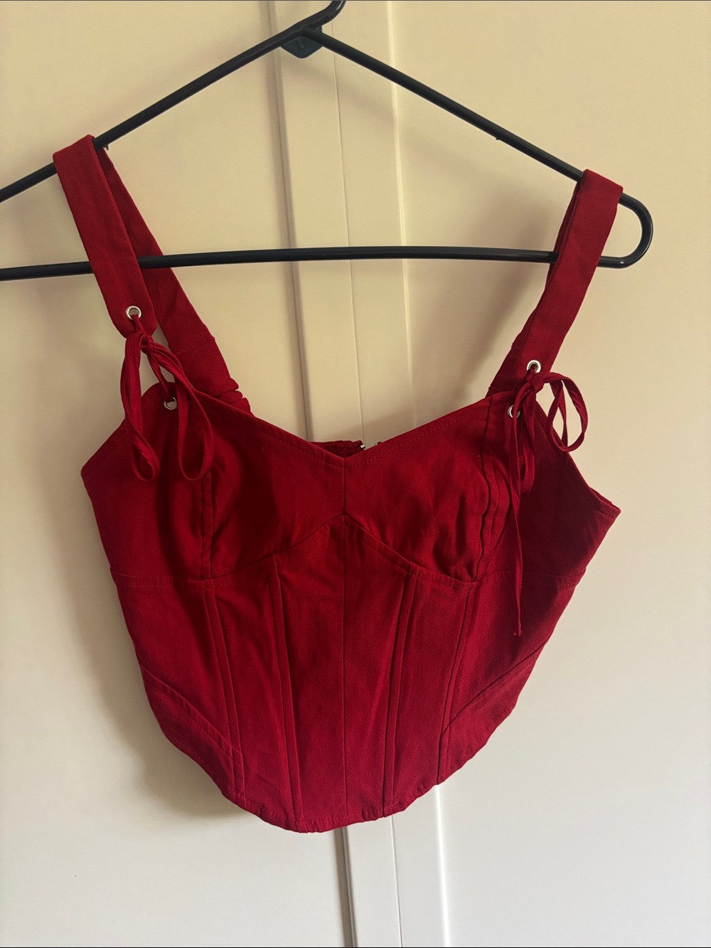 PacSun Red Corset Camisole with Tie Straps
